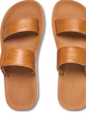 Cobian Cognac Double-Strap Slide Sandals